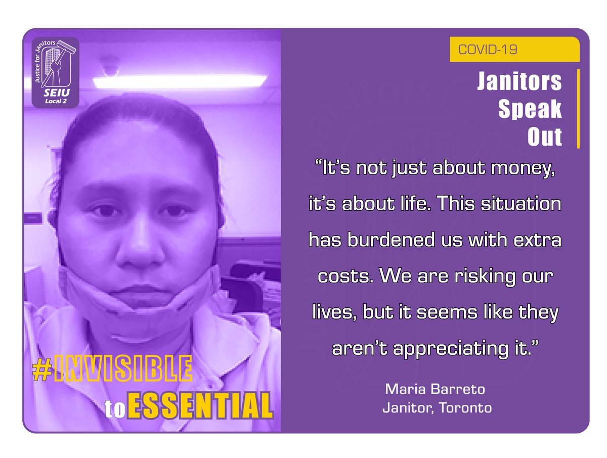 J4JL2's tweet photo. Maria Barreto, cleaning for one and for all! Meet more of our members: https://t.co/8Lw9gKTmlc 
#InvisibletoEssential https://t.co/opAjJhbRT5