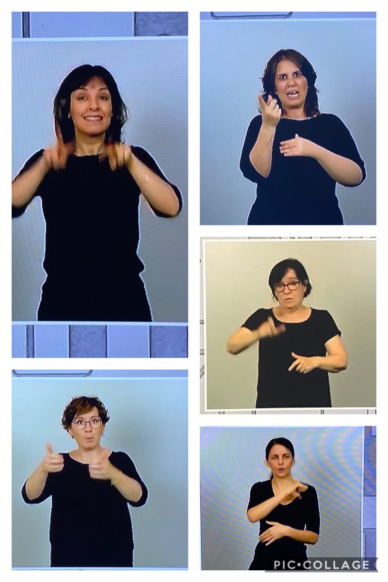 jcelada's tweet photo. Isa, Anuska, Raquel, Tiz y Asun son intérpretes en Lengua de Signos, muchas horas en las ruedas de prensa @desdelamoncloa y poco reconocimiento al trabajo de estos duros meses. Muchas gracias por hacer todo más #accesible 👏🏽👏🏽@VSocialGob @DSocialesGob @RPDiscapacidad @CNLSE https://t.co/7JET4bhSCg