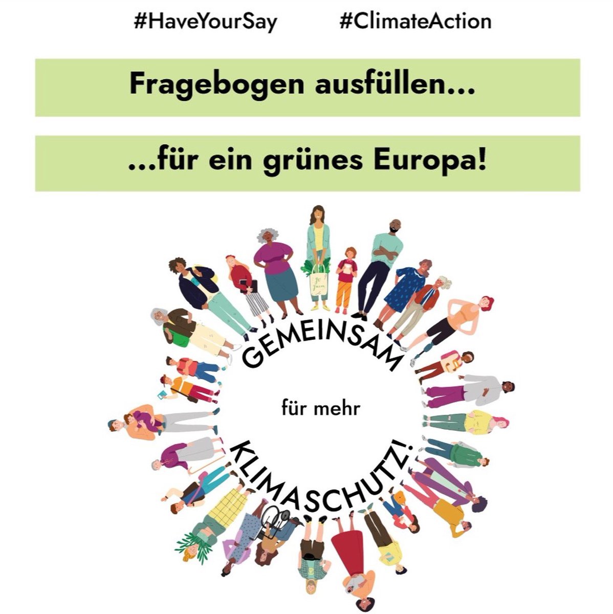 🇪🇺 Die EU fordert uns alle zur Mitarbeit auf! 🇪🇺

Derzeit bereitet die #EU den #GreenNewDeal vor &amp; führt dabei öffentl. Umfragen durch. Macht Euch stark für Klimaschutz &amp; direkte Demokratie: 
Füllt bis 17.06. die Umfragen zum #Klimazielplan 2030 und zum #Klimapakt aus! 🌍📝 (1/x)