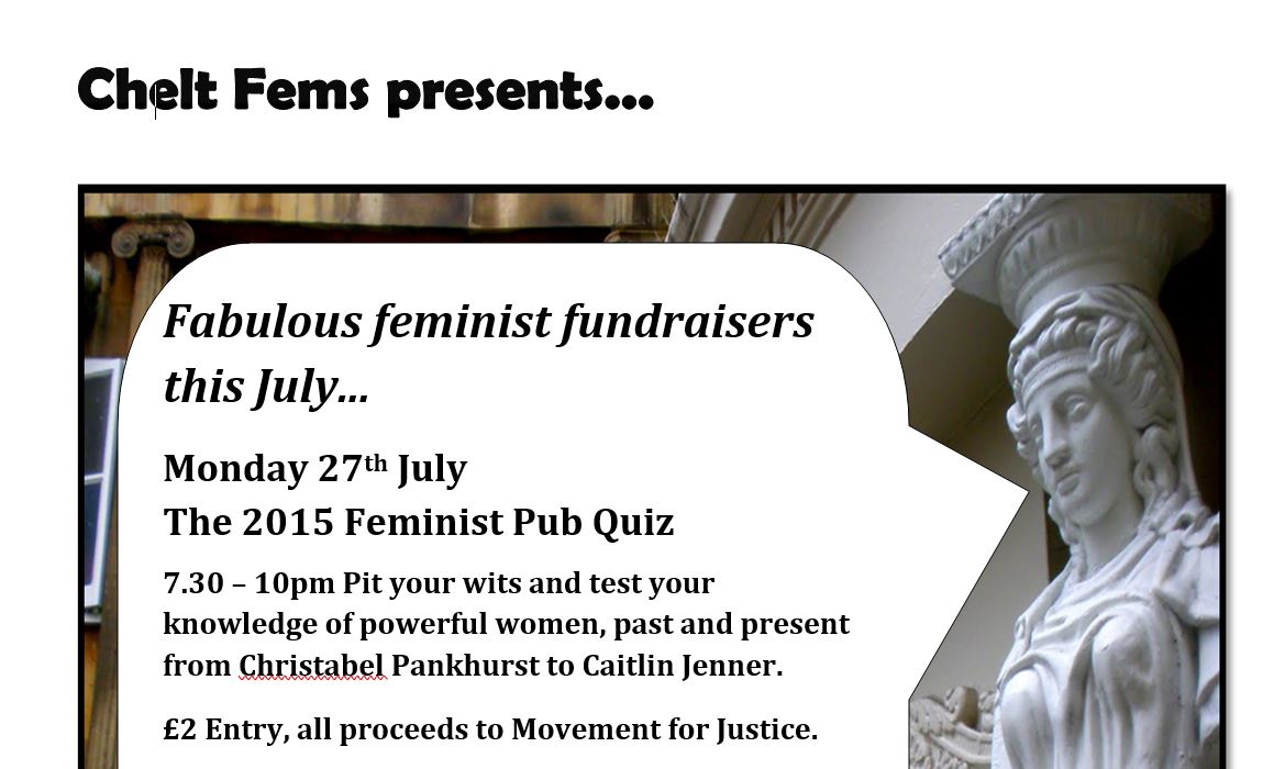 A couple of years on (& after I'd left him) I was chair of the feminist group  @Chelt_Fems , I organised a fundraising event. I've never really been in touch with celeb culture but to attract ppl along I made this poster in which I called Bruce Jenner 'a woman.'