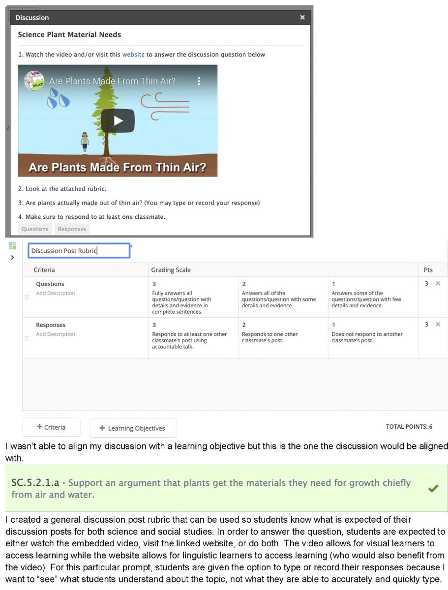 DigiLearnSVVSD's tweet photo. This is the first of many posts showcasing the exceptional work St.Vrain teachers are creating in the Summer 2020 Level Up Schoology. @emjunie created a robust lesson w/ a video, rubric, and aligned it to standards. Kudos Emily! #StVrainStorm @Schoology @mrkelsall @tonitechteach https://t.co/e3thjYIShD