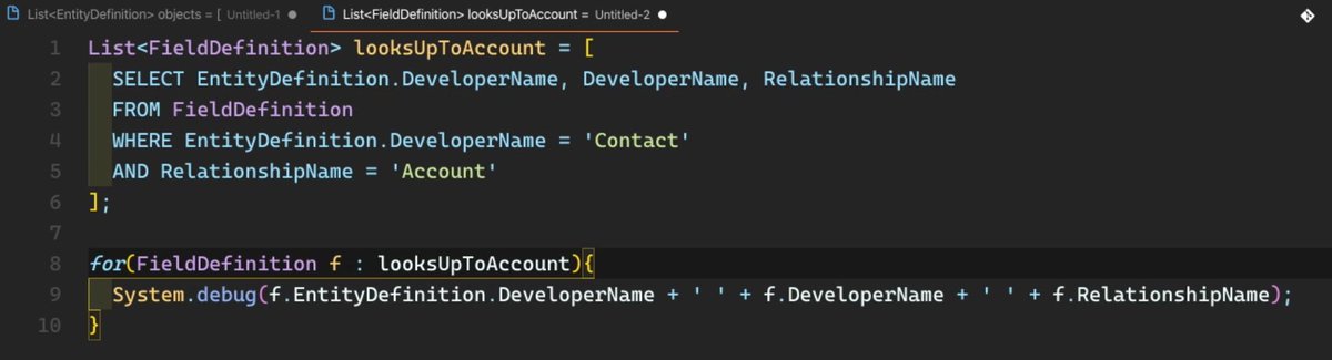 Heiko__c's tweet image. Great #CodeLive session today where @codefriar was writing metadata #SOQL queries on EntityDefinition and FieldDefinition to find  – formula fields / – lookup fields to a certain object. Wow! #Salesforce

ca-peterson.com/apex/2020/01/2…

developer.salesforce.com/docs/atlas.en-…