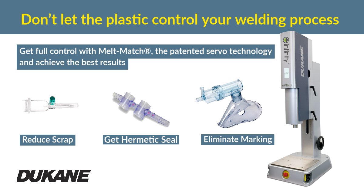 DukaneIAS's tweet image. Improve the appearance of your parts, get stronger welds, and consistent results with patented Melt-Match®technology dukane.com/plastic-weldin…
#UltrasonicWelding #reducescrap