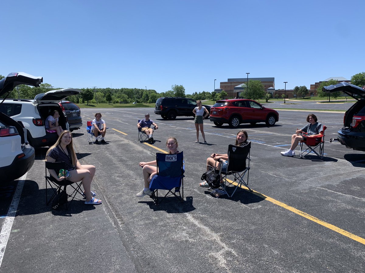 Today 7A got together for the first time as leaders and PLAs social-distance style and had a blast! #CamoChameleons #7A