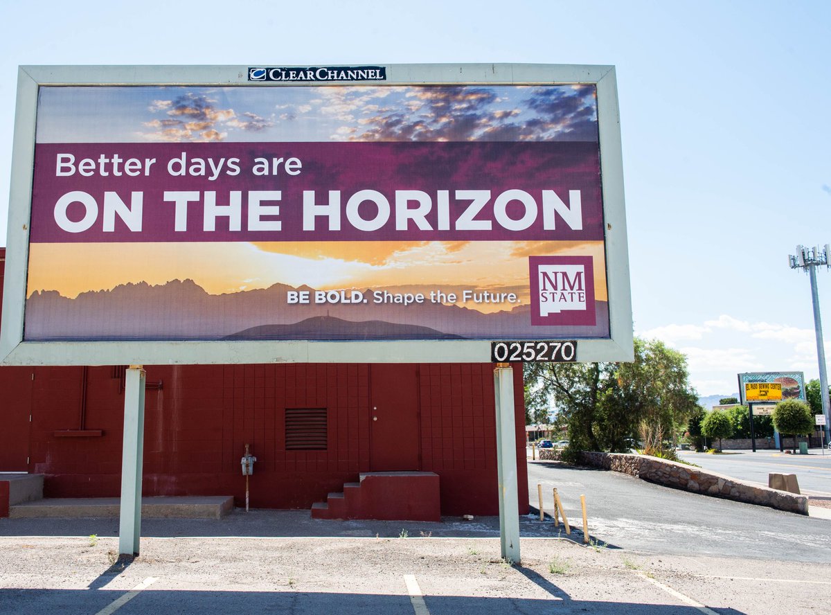 justinnmsu's tweet photo. We’re taking our message directly to the people. Have you seen these around El Paso yet? Visit https://t.co/aYsfbMFB92 to find out more about NMSU’s plans for fall 2020. #NMSUReady https://t.co/IKgbNEPMFb