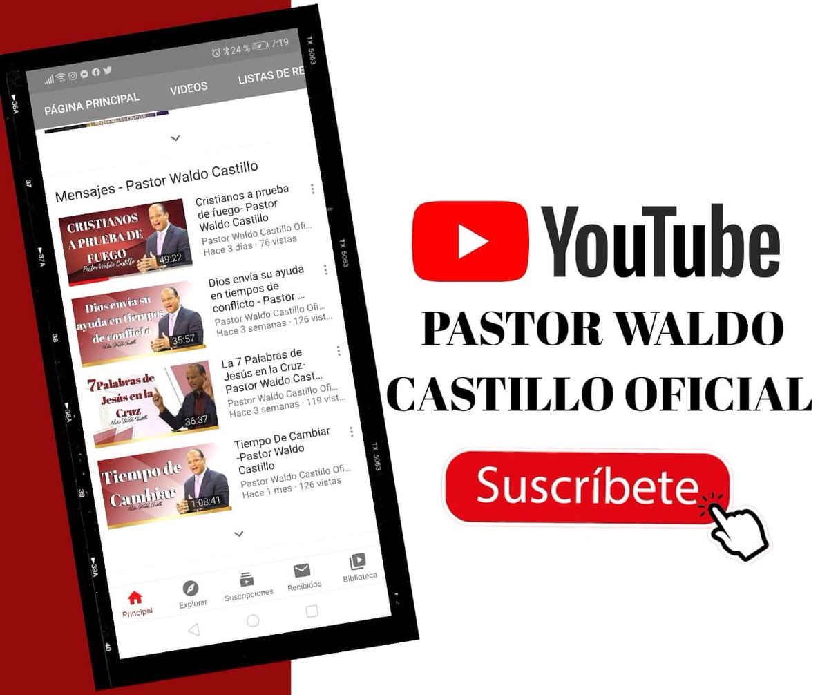 Pr_WHCastillo's tweet photo. Al suscribirte a nuestro canal de YouTube y compartir los Materiales Evangelisticos que hemos colgado alli, puedes ayudarnos a alcanzar muchas más vidas con el mensaje del evangelio de Jesucristo. 

Hazlo hoy, hazlo ahora mismo:
YouTube: 👇
Pastor Waldo Castillo Oficial https://t.co/Gidbtg2s1S