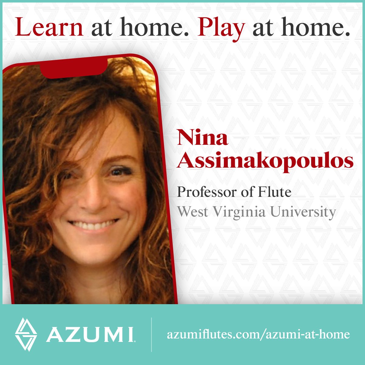 AzumiFlutes's tweet photo. Looking for a new flute? From now until June 30th, receive a free virtual private lesson from an Altus artist, including Nina Assimakopoulos, with the purchase of a new Azumi flute from one of our authorized retailers! Learn more at https://t.co/CdzqYKXKJP. https://t.co/itI34ducTd