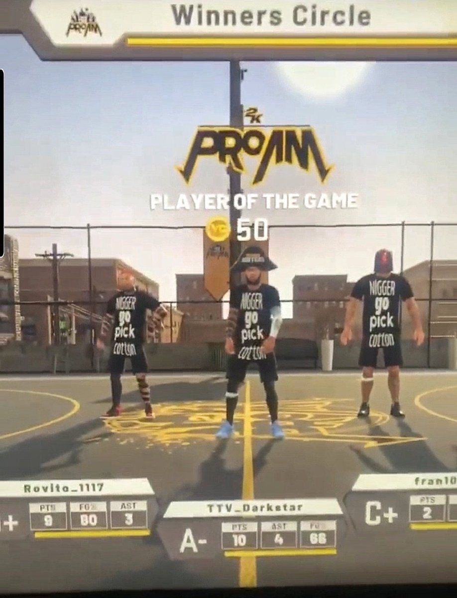 BM_DaGeneral's tweet photo. Is this the type of stuff that you're going to allow on the game? Players like this should be banned! Tired of seeing this BS! #standwithus #blacklivesmatter @Ronnie2K @NBA2K @Beluba @youFamousEnough @NBA2K_2KTV https://t.co/Nhmcpusfvc