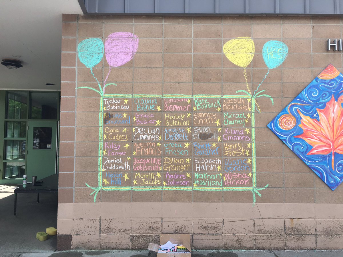 gove_rebecca's tweet image. Honoring our 8th graders with chalk mural and all of their names listed #hcslearns #cvsdvt #cvsdstrong