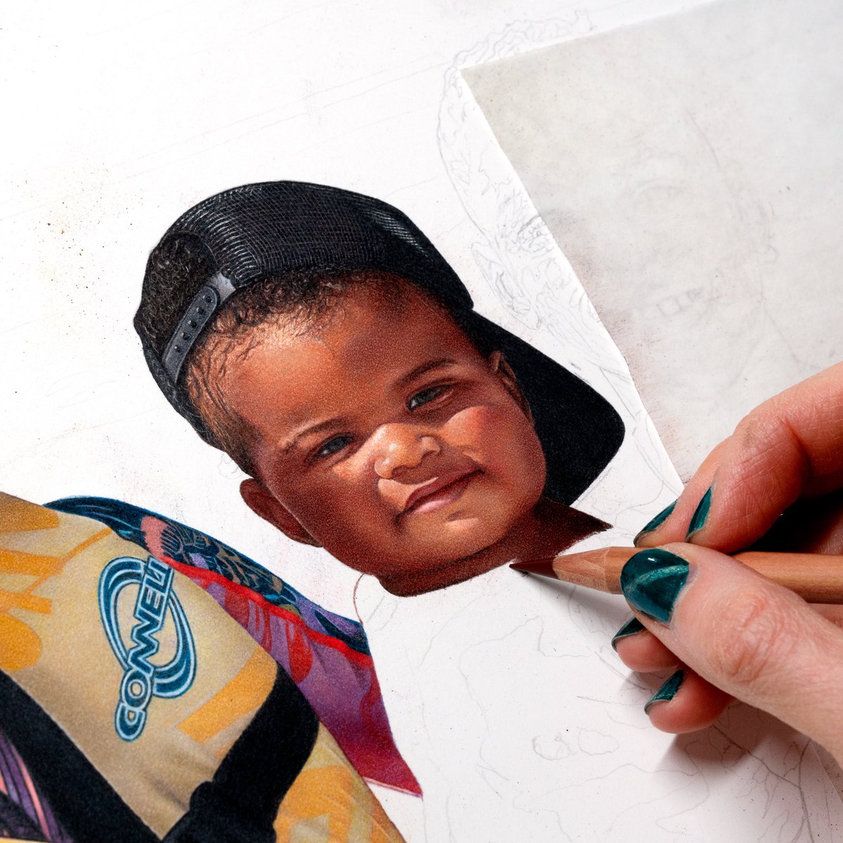 Heather12ooney's tweet photo. The past few months I have had the pleasure of doing this drawing commission for @KevinHart4real. I loved creating this colored pencil drawing of his beautiful, happy kids!☀️

Drawing video: https://t.co/HlhkQOePor https://t.co/zge7t6AMos