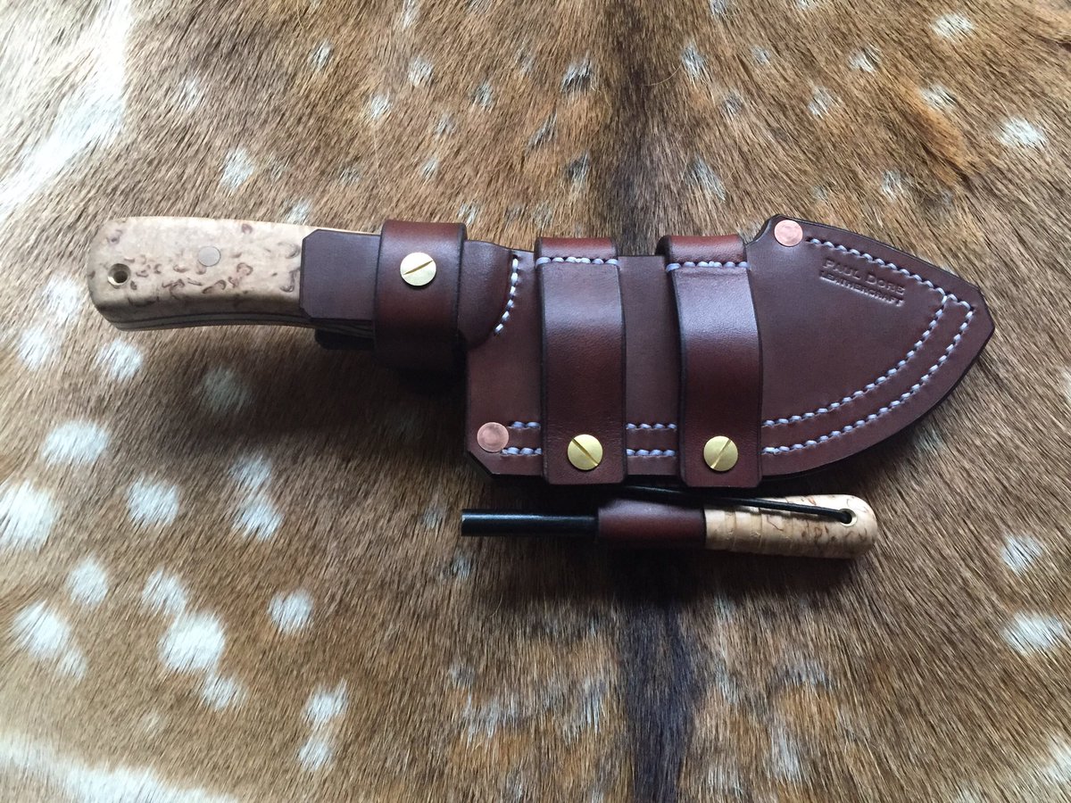 PDBushcraft's tweet image. Custom sheath made for a @tim_ammonite_knives monster. I can’t lie - this sheath took some real thinking about but hopefully I’ve done the blade and it’s maker proud and the new owner will love it!