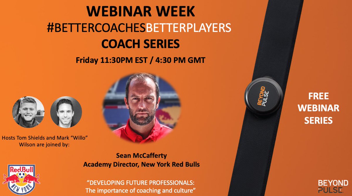 Tomorrow @ 11:30 EST <a href="/RedBullsAcademy/">Red Bulls Academy</a> Director <a href="/mccafferty7/">Sean McCafferty</a> joins us for a behind the scenes look at the process of “Developing Future Professionals”🔥

In charge of one of the <a href="/MLS/">Major League Soccer</a>’ top talent production lines this is insight you don’t want to miss❗️

📺: zoom.us/j/91915961170