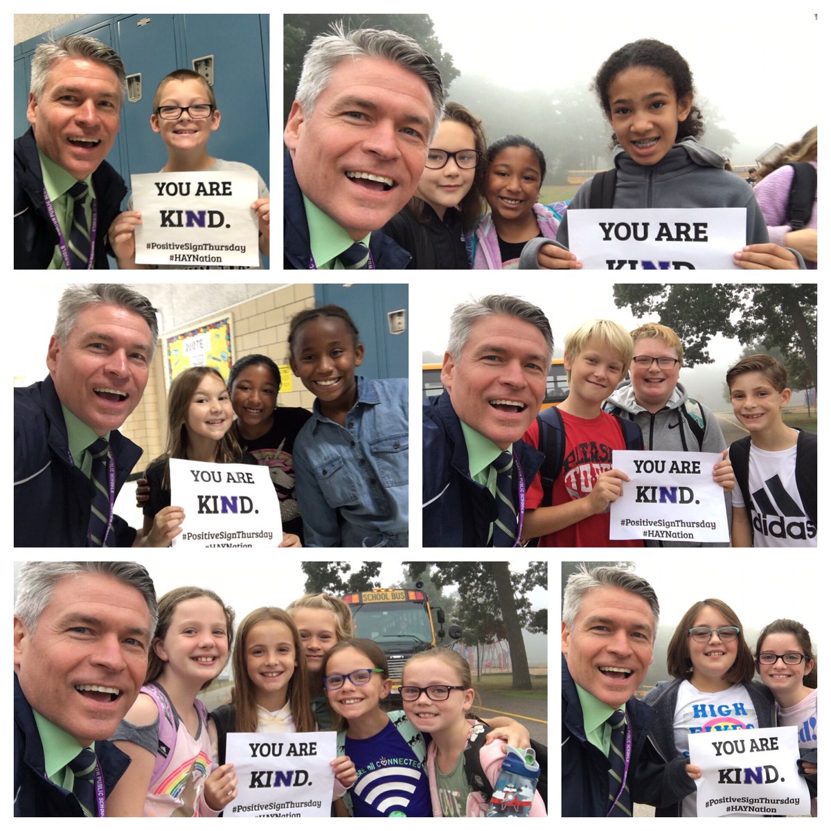 HAYSchoolNorton's tweet image. On this final #PositiveSignThursday I am reminded of all the excellent #PSTs we have had this year. It brightens my day and week each week to see our students run off the bus to get a picture. Their smiling faces are the reason why we do #PST each &amp;amp; every Thursday. #NPSWhatAYear