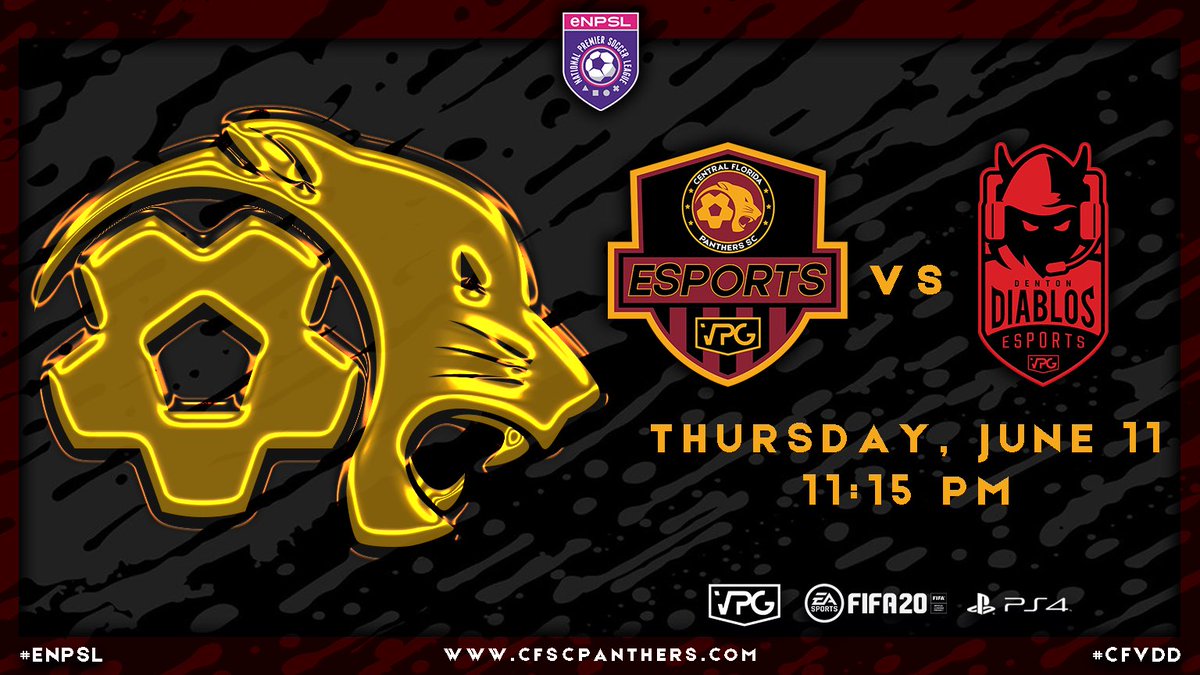 CfscPanthers's tweet photo. Game 2️⃣ 2nite is a rematch to start the 2nd half of the season.
🆚 @dentondiablosfc 
🕦 11:15 PM EST
📺 https://t.co/IYmQpPkrFT

#eNPSL #cfscpanthers #cfvbr #cfvdd #epanthers #vpg #proclubs #esports #orlando #centralflorida #fifa20 #11v11 #professionalgaming #lookingforsponsors https://t.co/OdyQGKDiJZ