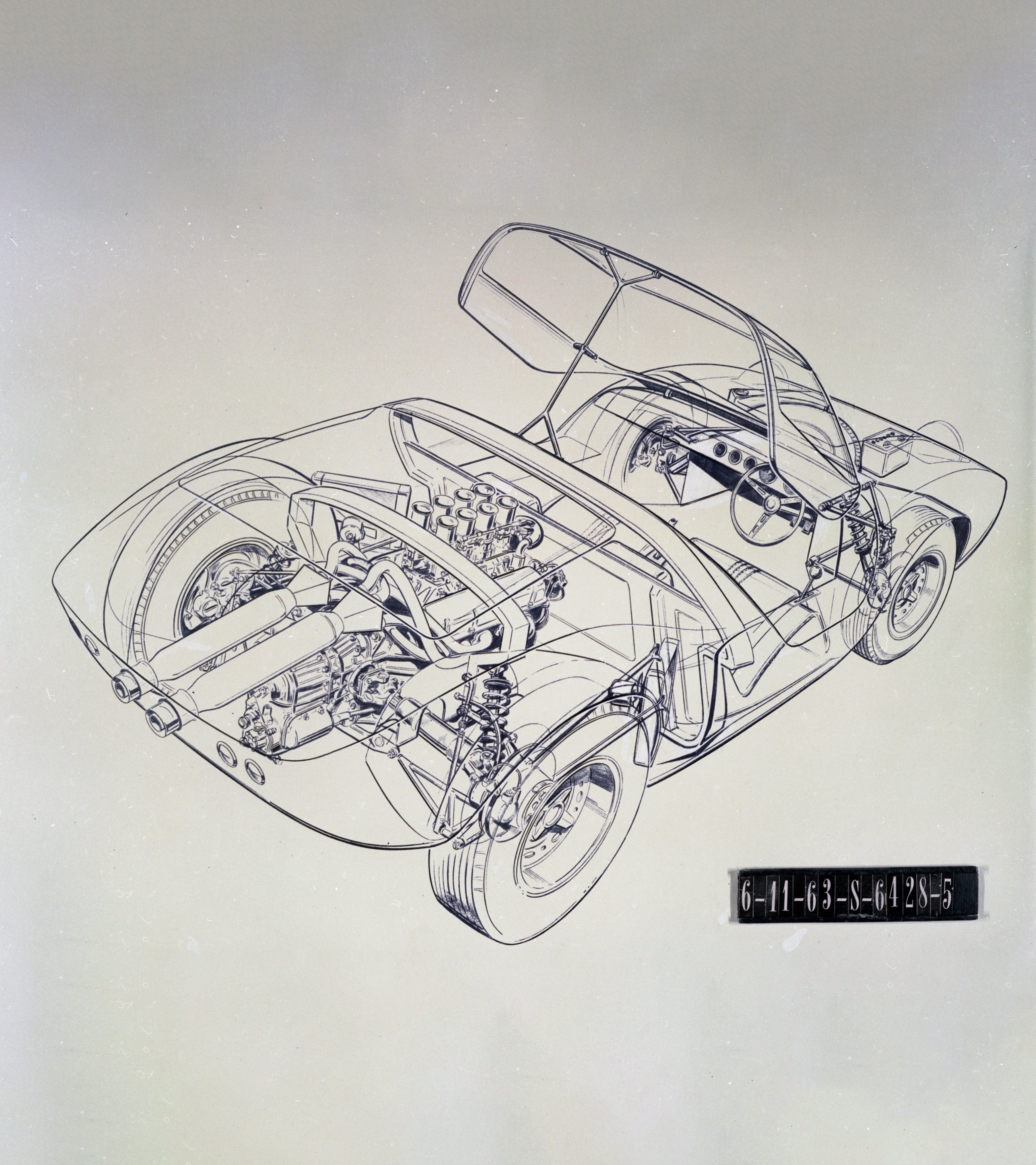 Ford GT40 Sketch in 1963