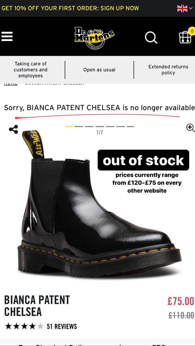 dr martens 10 off first order