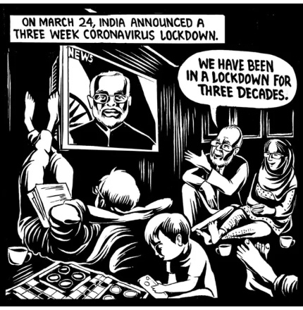 appcsocialmedia's tweet photo. NYT publishes #Kashmiri artist’s graphics portraying #Indian atrocities in #Kashmir
#APPNews
#KashmirLivesMatter #KashmirBleeds #KashmirisHaveRightToLive #IOKLockdown #KashmirNeedsAttention @nytopinion Pic Credit:@MalikSajad
https://t.co/Vp1PYnoyDa via @appcsocialmedia https://t.co/o8gycCkIIP