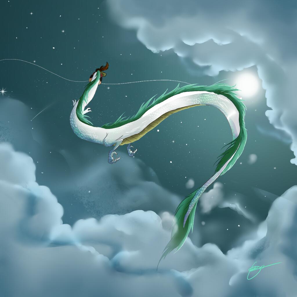 spirited away dragon flying