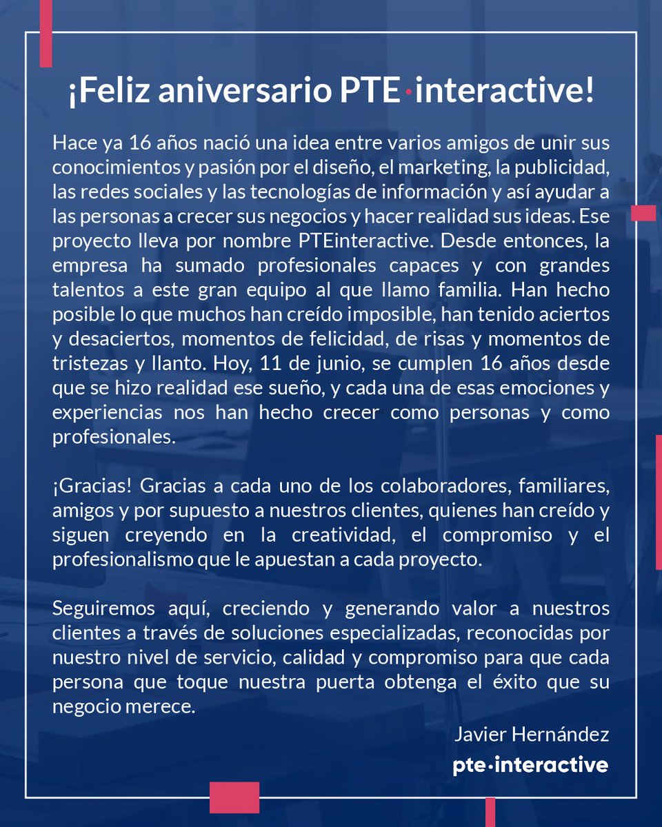 pteinteractive's tweet image. ¡Feliz aniversario PTE interactive!⁣

#pteinteractive⁣