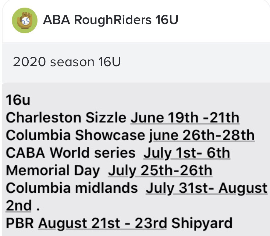 SC RoughRiders 16U Showcase Baseball tweet media