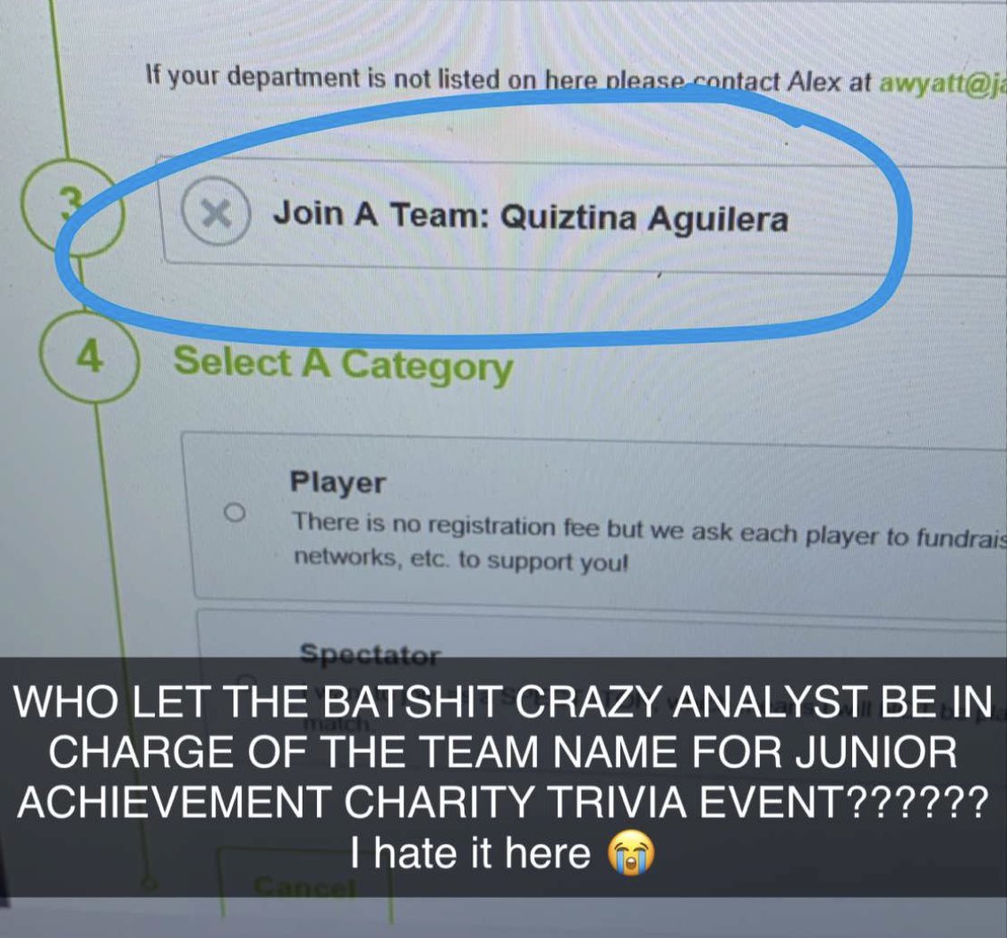 KatherineAngst's tweet photo. Giving this Triva group name the publicity it needs https://t.co/aycpczswaf