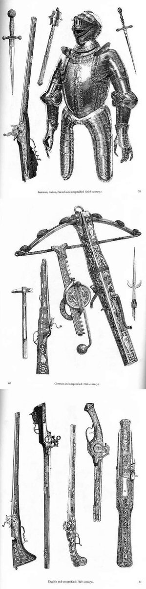 Illustrations of European weapons and armor. 