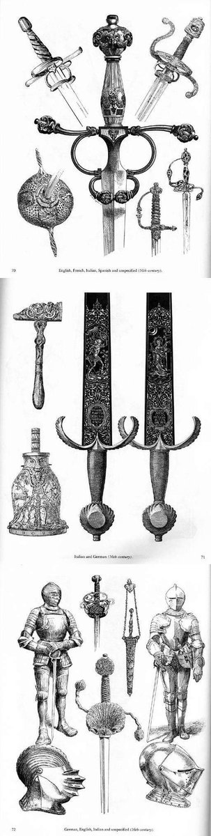 Illustrations of European weapons and armor. 