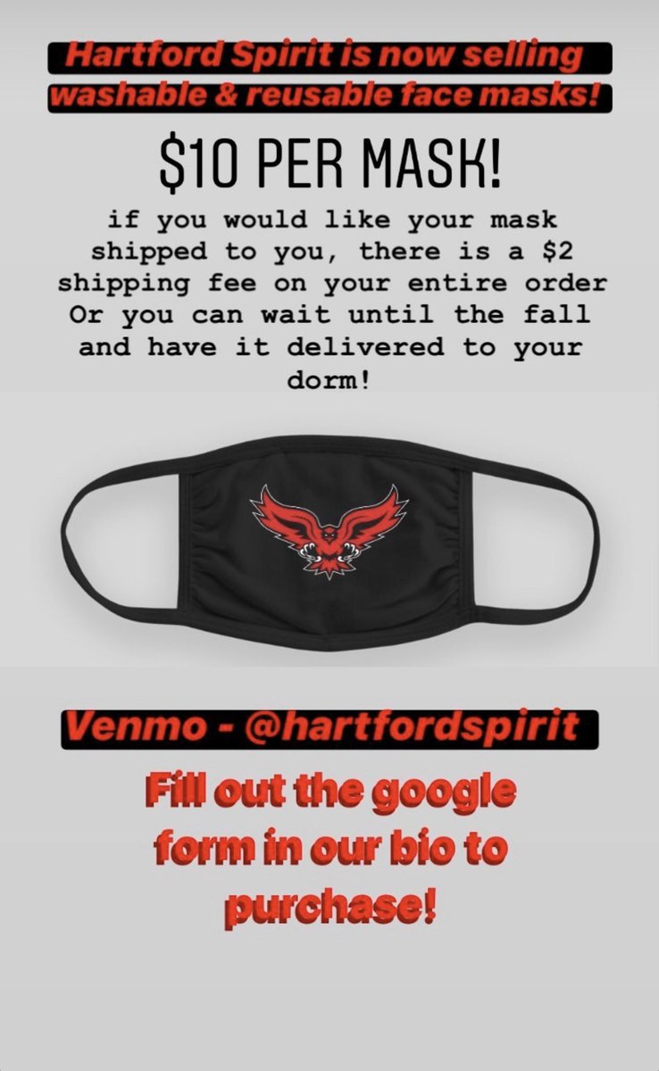 HartfordSpirit's tweet photo. Help keep yourself &amp; your loved ones safe by purchasing our custom mask! Link will be down below. https://t.co/ywnutqLp2T