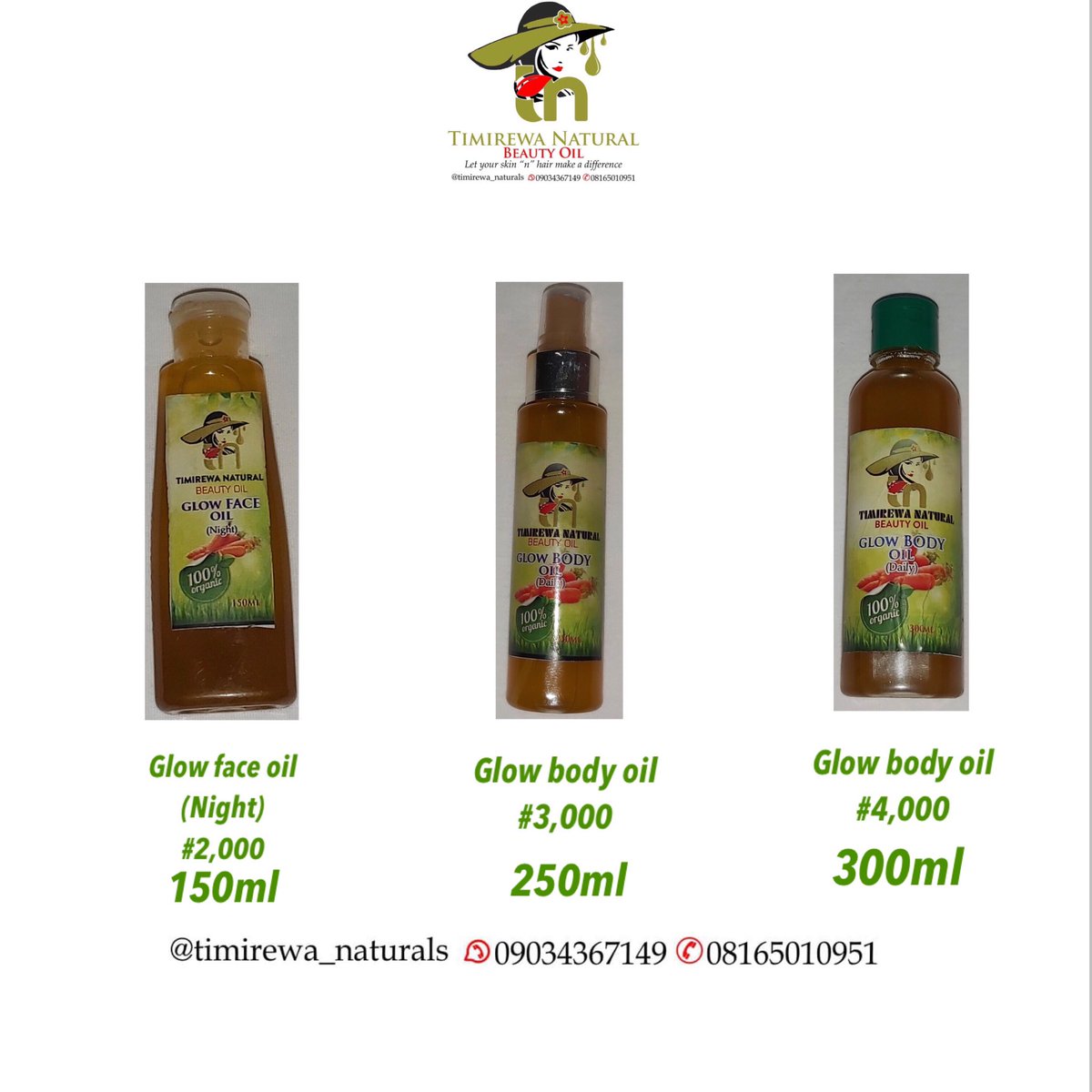 Timirewa_N's tweet photo. For your skin glow and radiance get our natural body and face glow oil today 
.
.
Our products helps to protect your skin from sunburn, helps clear dark knuckles, helps moisturize the skin and give it’s natural glow.

Contact us today💚
WhatsApp>09034367149
IG @Timirewa_natural https://t.co/MR4HomTfS3