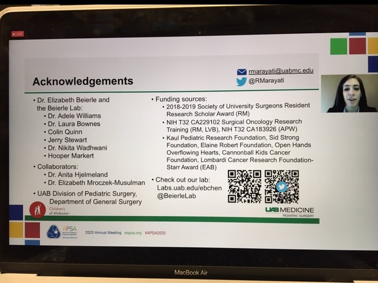 Laura Bownes (@bowneslaura) on Twitter photo A meeting going virtual isn’t going to hold my brilliant <a href="/BeierleLab/">Beierle Lab</a> PIC back! #tbt to <a href="/RMarayati/">Raoud Marayati</a>’s wonderful presentation sharing her work with metastatic hepatoblastoma cell lines and getting one step closure to #curingpediatriccancer <a href="/UABSurgery/">UAB Surgery</a> <a href="/herbchen/">herb chen</a> <a href="/APSASurgeons/">APSA Surgeons</a> A meeting going virtual isn’t going to hold my brilliant <a href="/BeierleLab/">Beierle Lab</a> PIC back! #tbt to <a href="/RMarayati/">Raoud Marayati</a>’s wonderful presentation sharing her work with metastatic hepatoblastoma cell lines and getting one step closure to #curingpediatriccancer <a href="/UABSurgery/">UAB Surgery</a> <a href="/herbchen/">herb chen</a> <a href="/APSASurgeons/">APSA Surgeons</a>