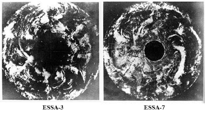 In 1968 the American weather satellite transmitted two images of the North Pole which has scientists baffled. Two big black spots showed up on two separate images over the North Pole which is yet unexplained