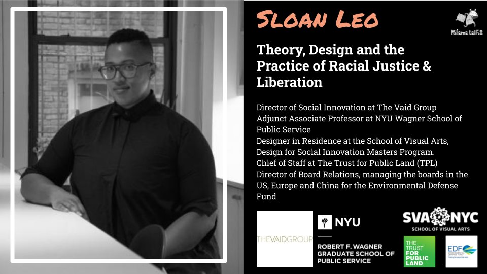PyjamaTalks's tweet image. Today&apos;s #PJTalk will highlight Sloan Leo on &apos;the Theory, Design and Practice of Racial Justice and Liberation&apos;. Sloan is director of Social Innovation at @TheVaidGroup. We&apos;ll be LIVE at 6pm. Tune in on our FB (link in bio)!