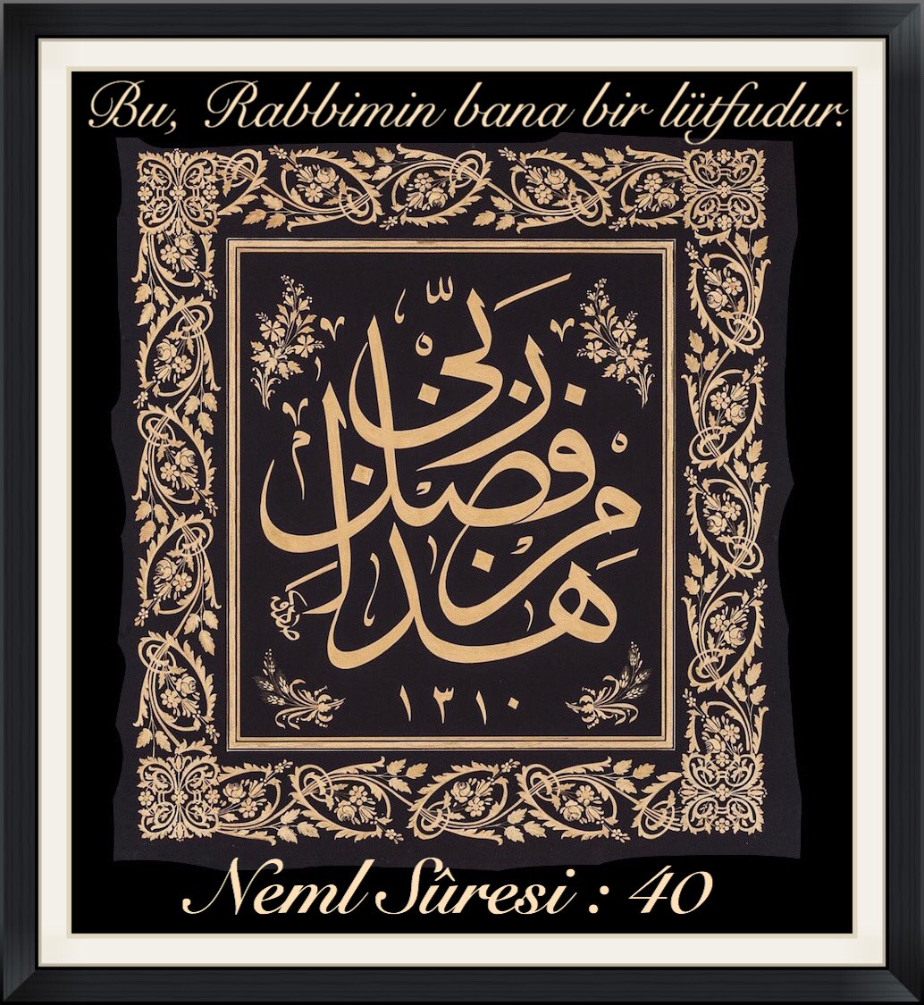 ﷽

Allah ﷻ Şöyle Buyurdu; 
“Bu, Rabbimin bana bir lütfudur.”
Neml Sûresi : 40