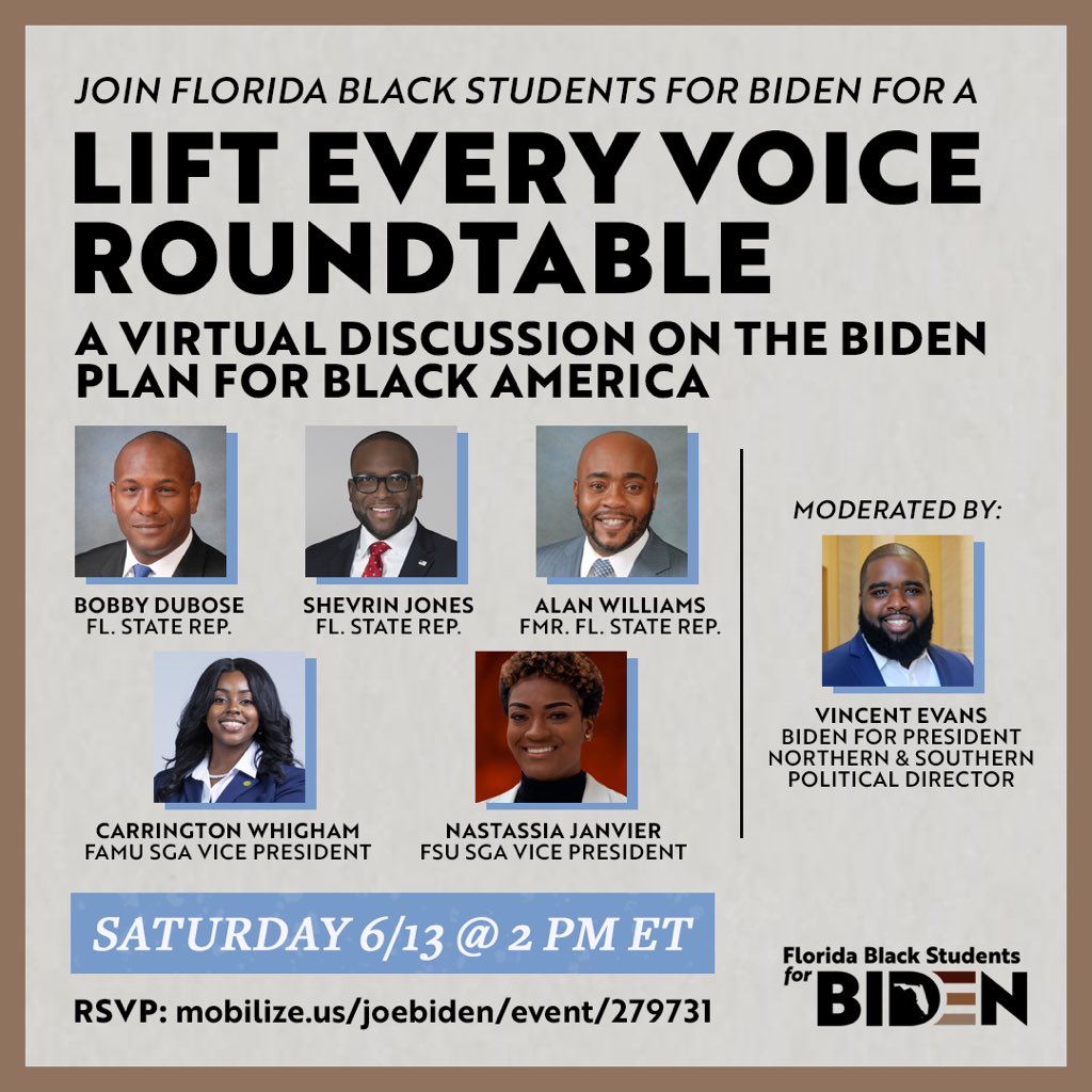 Join us for A Lift Everyvoice Roundtable with Florida Black Students For Biden