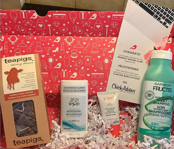 PLo101's tweet photo. What a great way to kick off a weekend! Excited to try some new products from @teapigsca @clarinscanada @the_green_beaver and @garniercan ! Thanks @chickadvisor #gotitfree#ChickAdvisorEcoBox https://t.co/u6SefEbNQf