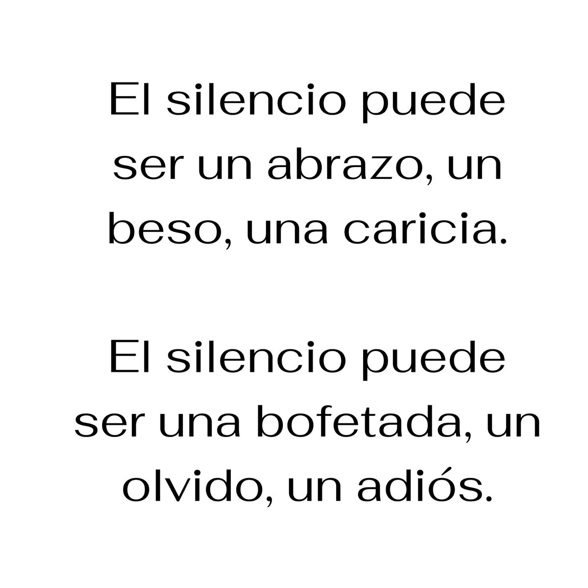 El silencio puede ser un abrazo, un beso, una caricia. El silencio puede ser una bofetada, un olvido, un adiós. #pensieri #quotesaboutlife #silenzio #notte