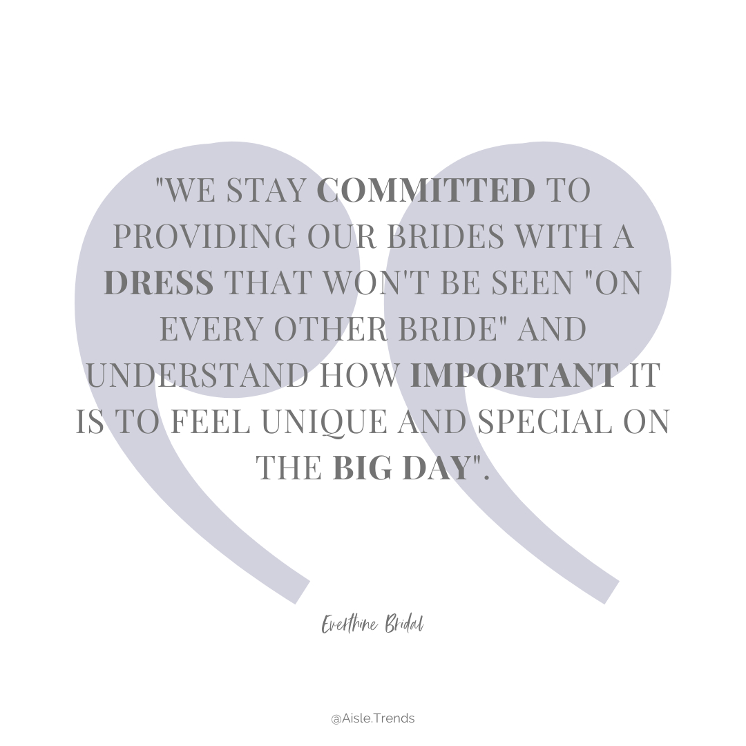 aisletrends's tweet photo. Wow, what a great quote from this week's feature bridal shop, @everthinebridal. It's so important for brides to feel like the BEST version of themselves on their big day, not like any other bride. Tell us one thing that you made you feel your best on your wedding day! We would lo https://t.co/3ehMRSXFoN