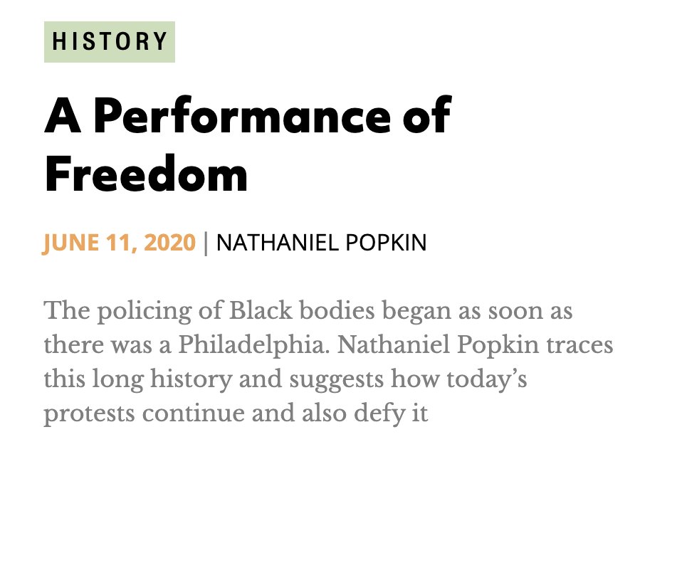NathanielPopkin's tweet photo. I am grateful for @HiddenCityPhila's @mmbixler for publishing my thoughts on history, the policing of Black bodies, protest, and the future of public space in #Philly. https://t.co/3X7vfiTYvk https://t.co/auh7o3beaF