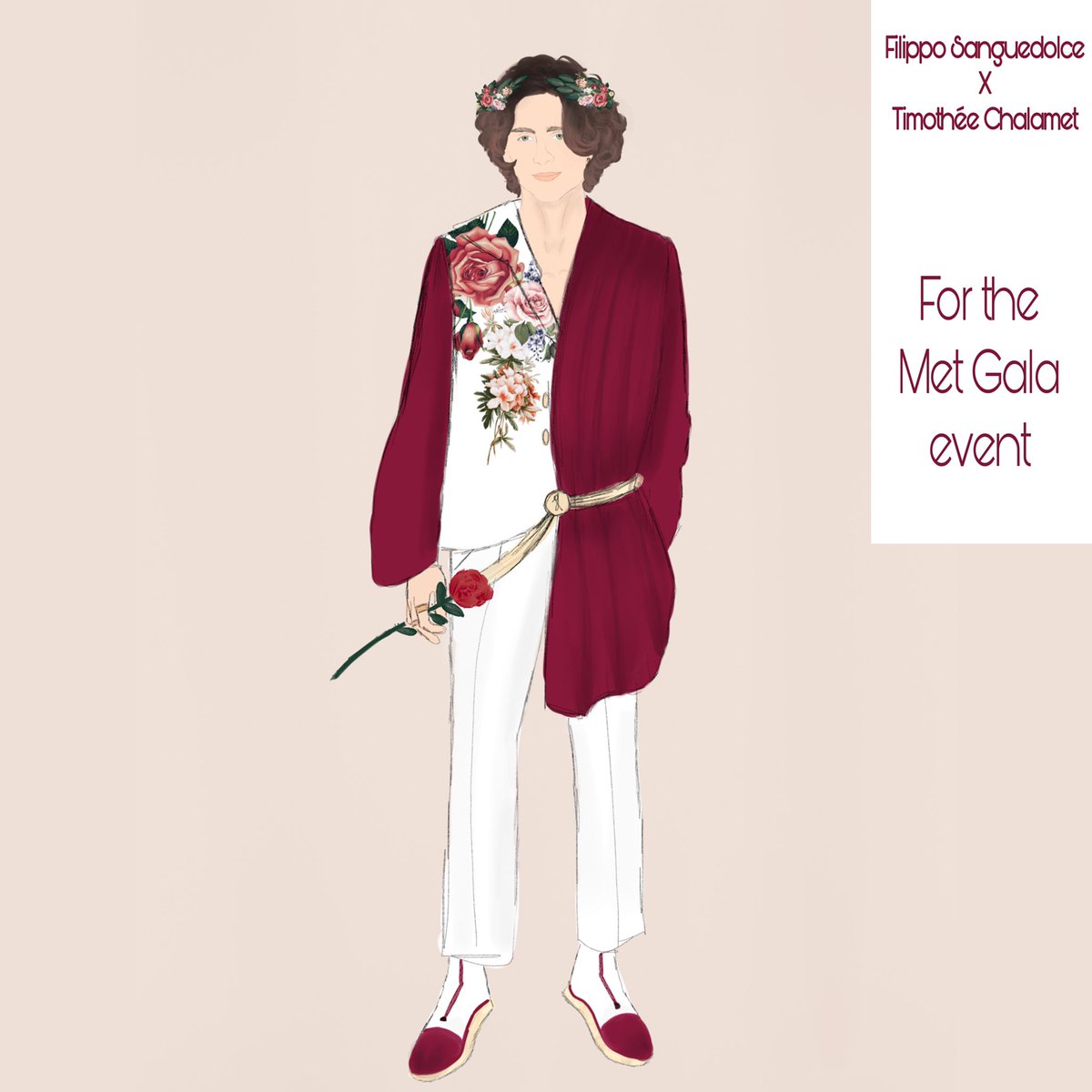 Phil_is_here99's tweet photo. Imagining @RealChalamet at the Met Gala!Maybe next year, who knows
The dress is my creation ❤️ #TimotheeChalamet #metgala #cmbyn #fashion #dress #style #Fashionista #fashionstyle #TimotheeChalametIsOverParty #TimotheeChalamet #chalamet #cinema #flowers #white #MetGala #FSdesign https://t.co/VQP4iEcTV0