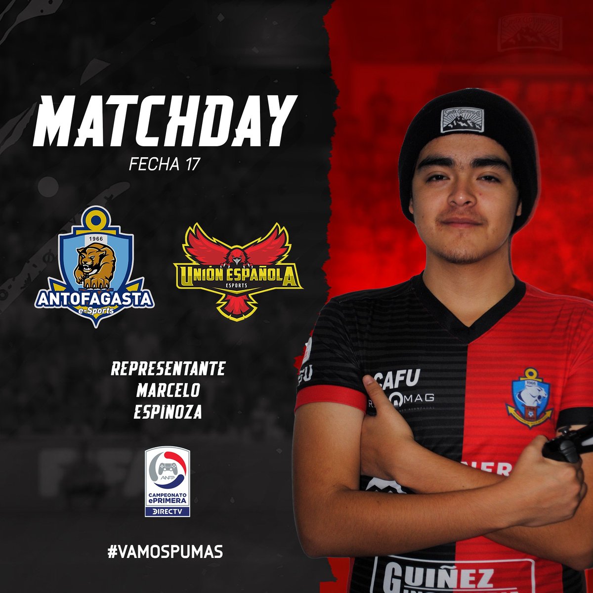 ¡A darlo todo! 💪🏻

Esta tarde, a las 17 HRS, enfrentaremos a @esports_ue por la fecha 17 del campeonato #ePrimeraDIRECTV 📺 

Vamos por ese doblete, Marcelo 👊🏻

#CDAeSports