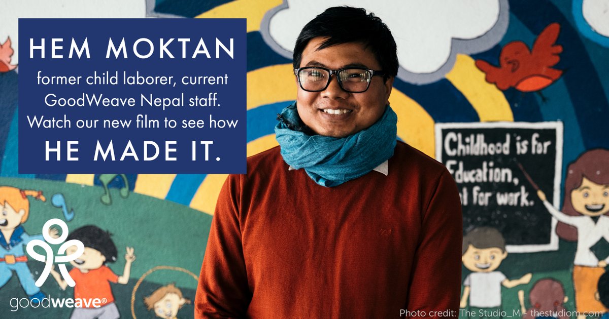 In honor of #WorldDayAgainstChildLabor, @GoodWeave has unveiled a new film about Hem Moktan. Watch his inspiring story and learn how GoodWeave’s work is transforming global supply chains and individual lives. ow.ly/6UXj50A5sed #TellThemIMadeIt