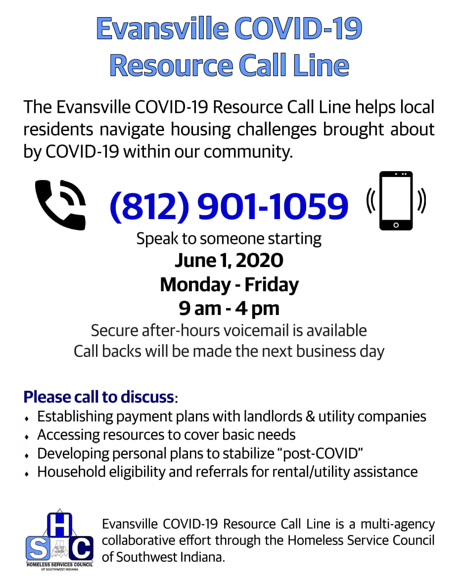 A new resource for anyone in the Evansville area who needs info for COVID-19 resources. Please share!