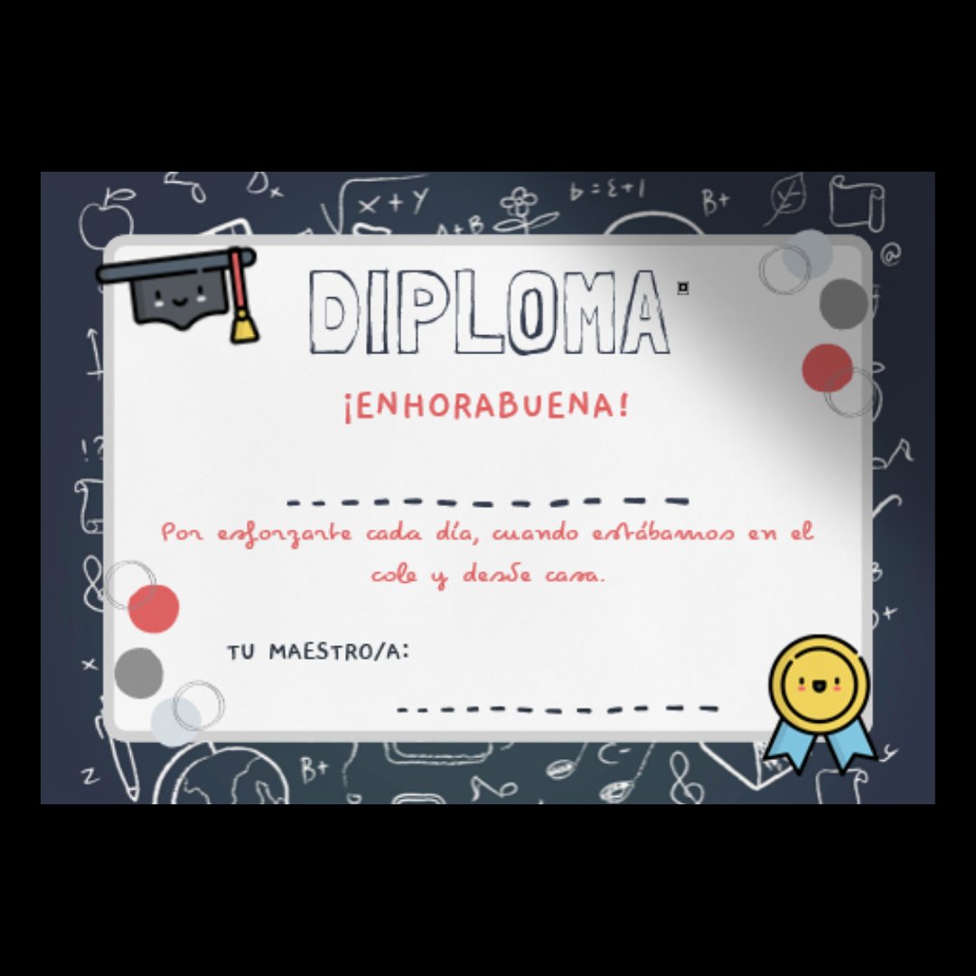 ¡Buenas noches #claustrovirtual! El fin de curso se acerca y por ello he elaborado este diploma, que os comparto de forma gratuita en auladegamificacion.com , para que podáis mandárselo a nuestro querido alumnado🥰. ¡Espero que os guste!  #findecurso #claustrovirtualdiseña