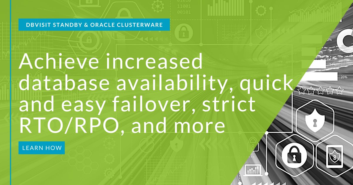 dbvisit's tweet image. With #DbvisitStandby &amp;amp; #OracleClusterware, Oracle Database SE2 customers can have a complete solution with high availability for their critical databases and business applications.

Learn more: ow.ly/OdUS50A5fg6