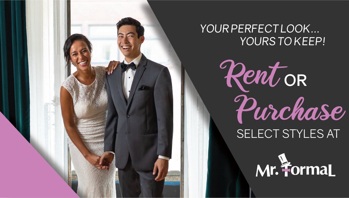 If you're going to an out of town wedding, want a suit for more than one occasion, or want to keep your wedding suit, Mr. Formal has options for rent OR buy on select styles!
