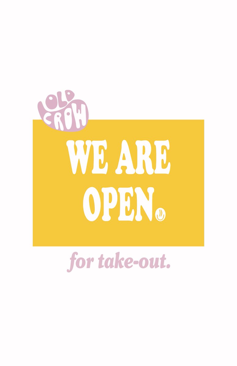Oldcrowcoffee's tweet photo. WE’RE BACK! 

Offering coffee + pastries atm. Take out only 🙃

Tues-Sat 9AM-3PM https://t.co/DwVoIqgI0k