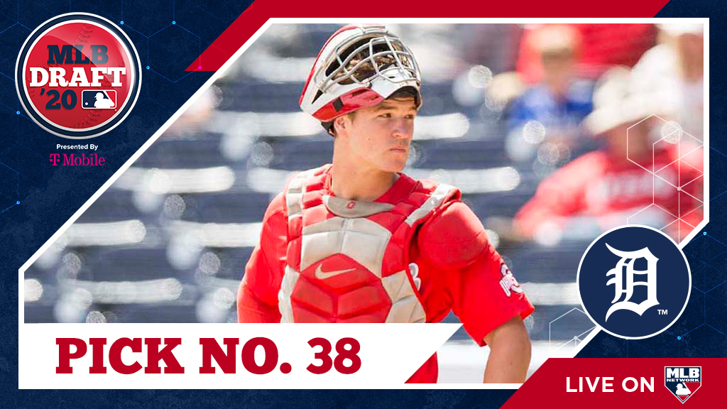 With their 2nd-round pick (No. 38 overall) of the 2020 #MLBDraft, the #Tigers select @OhioStateBASE catcher Dillon Dingler, No. 24 on the Top 200 Draft Prospects list: atmlb.com/2Uu3wG2 Watch live: atmlb.com/2BE9EF5