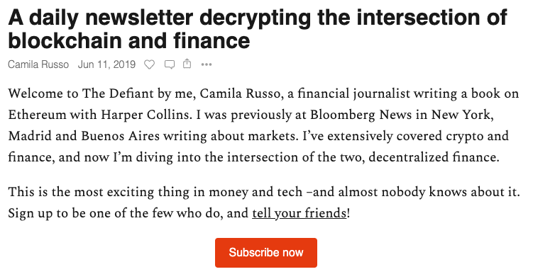 CamiRusso's tweet photo. 🎂Today is The Defiant's 1st bday!

I wrote this first post with the belief that the world's new financial system needs dedicated, quality journalism.

Your support and the space's incredible growth kept me writing almost every day.

(I'm not crying, you're crying)

1/x https://t.co/wLZG0iJIr3