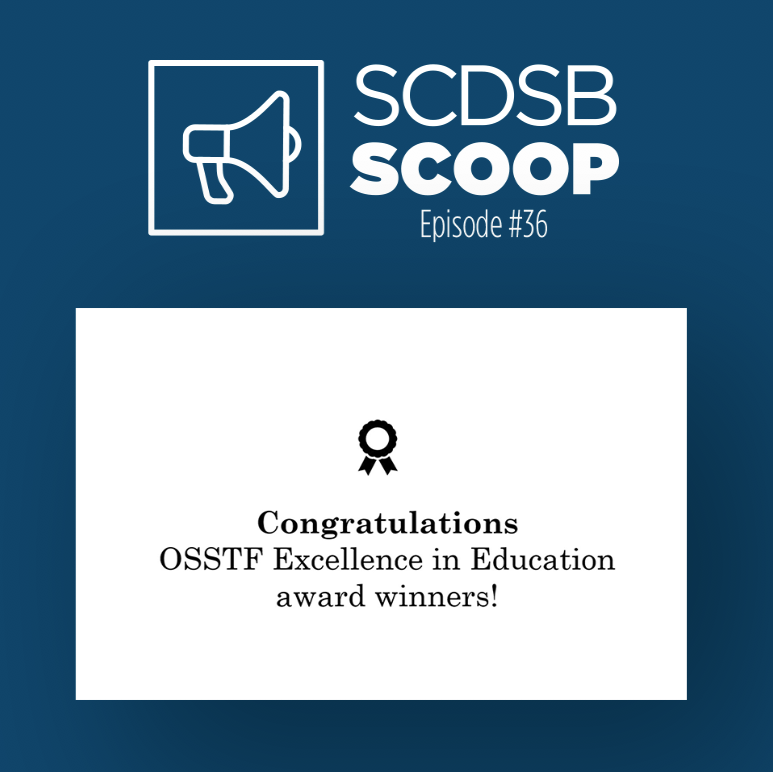 SCDSB_Schools's tweet image. 📢Attn SCDSB staff! This week&apos;s #SCDSBScoop is now live! In this week&apos;s episode we discuss the importance of the #OSSTFExcellenceinEducationawards, and highlight some #SCDSB students who have been recognized this year!🎖️🍎👏 

📽️Watch today&apos;s episode now:
bit.ly/2UCqxGL