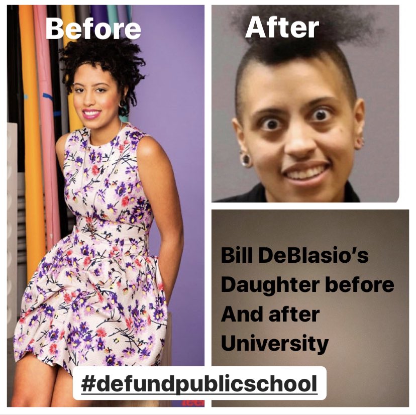 This is what college did to Bill De Blasio’s daughter. #defundPublicSchool